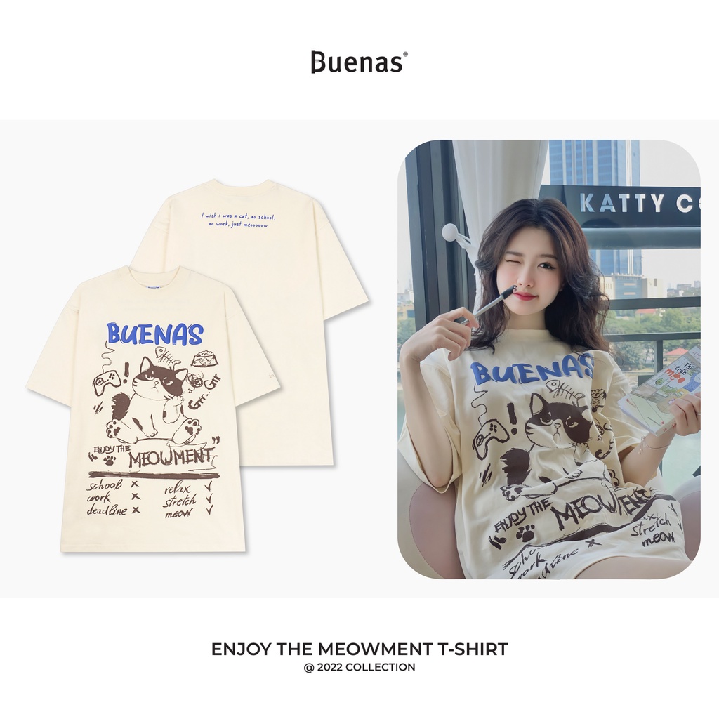(Voucher 100k giới hạn) Áo thun local brand unisex tay lỡ form rộng cổ tròn BUENAS - SWT28