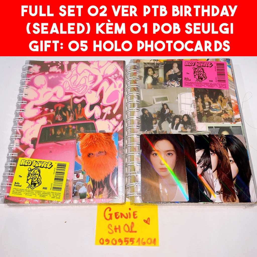 *Có-Sẵn* ẢNH BIRTHDAY RED VELVET PHOTOCARD IRENE SEULGI POB APPLE MUSIC