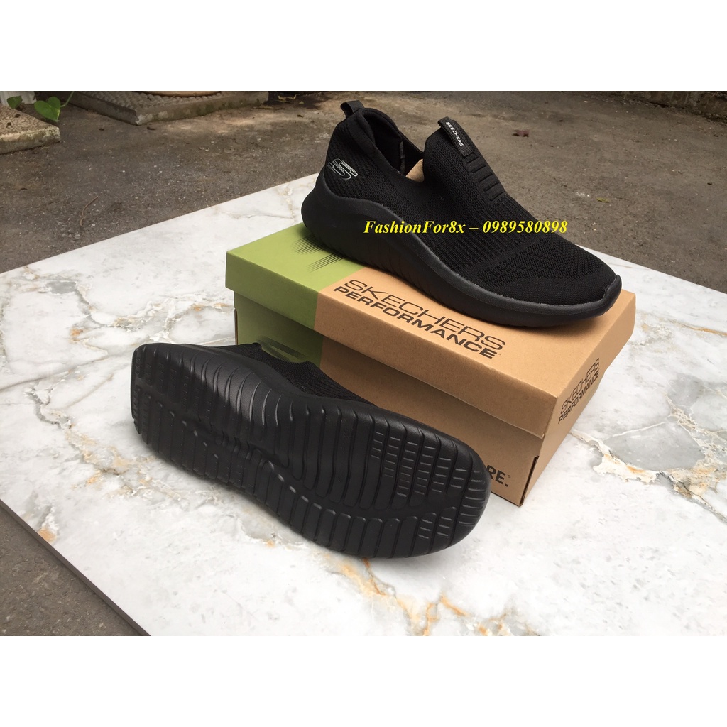 Giày skecher 4 vạch, đế cao cho nam, giày slipon, pb75