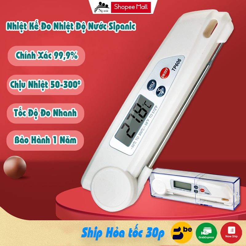Nhiệt kế điện tử đa năng, Sipanic đo nước pha sữa, thực phẩm, nước tắm an toàn cho bé