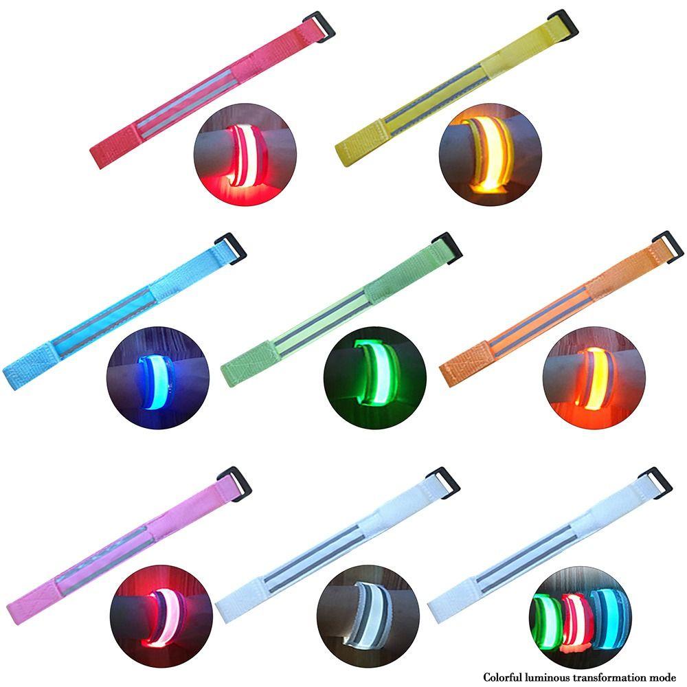 Băng Tay Chạy Bộ Đạp Xe Ban Đêm Có Thể Điều Chỉnh 8 Màu Dạ Quang Heceh