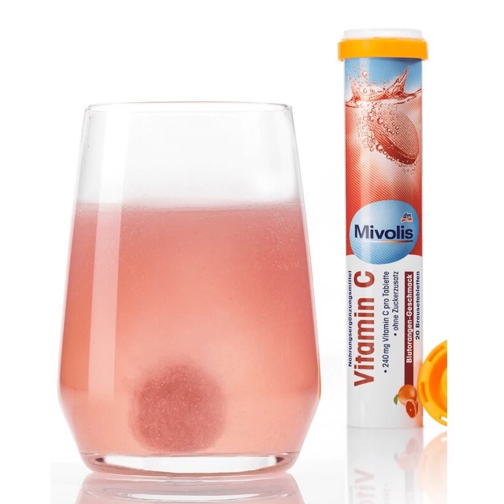 Viên sủi Mivolis Eisen Vitamin C bổ sung Sắt và Vitamin C ống 20 viên nhập khẩu Đức