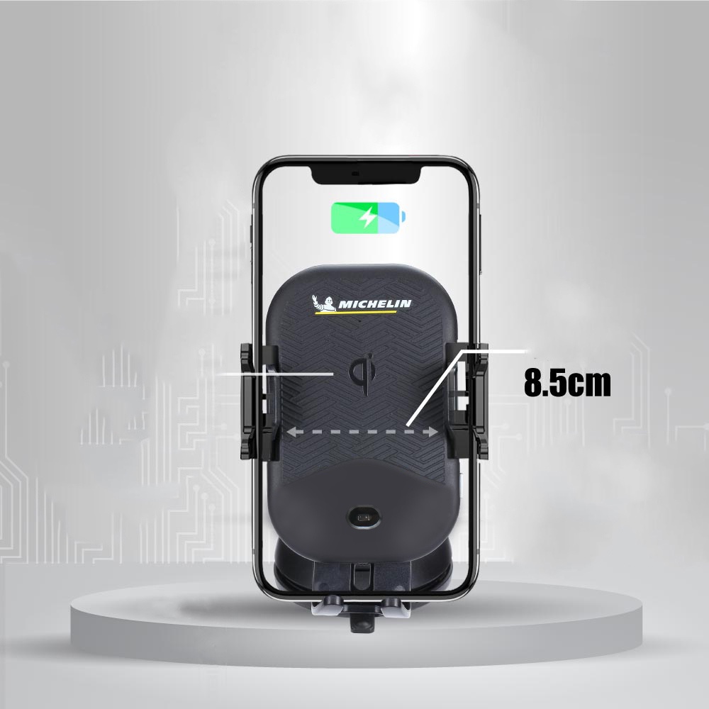 Giá Đỡ Kẹp Điện Thoại Ô Tô Tự Động Kèm SẠC KHÔNG DÂY MICHELIN ML-99 Cao Cấp Dán Taplo hoặc Kẹp Cửa Gió Điều Hòa
