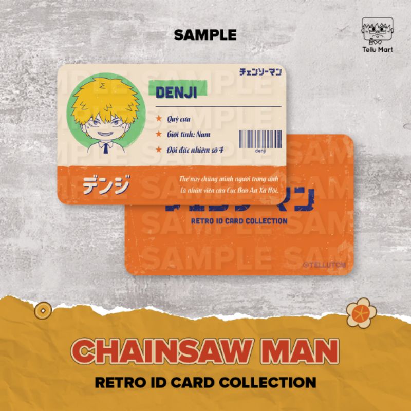Thẻ Bài ID Card Chainsaw Man Retro Collection