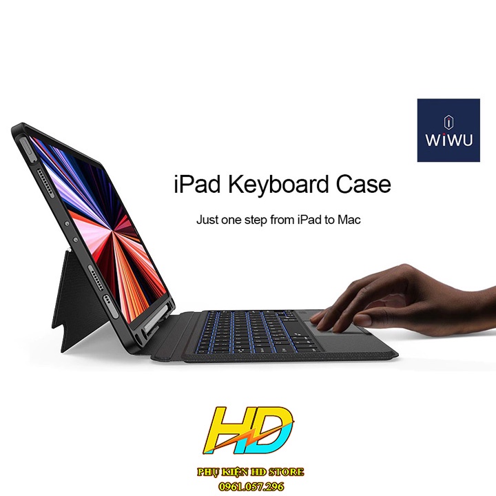 Bao Da Tích Hợp Bàn Phím Cho iPad Pro 11 M1 2021 ,Pro 11 2020/2018, Air 4/ Air 5/10.9 inch Chính Hãng  WIWU Mag Touch