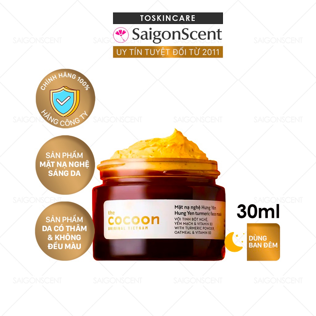 Mặt nạ sáng da Nghệ Hưng Yên Cocoon ( 30mL )