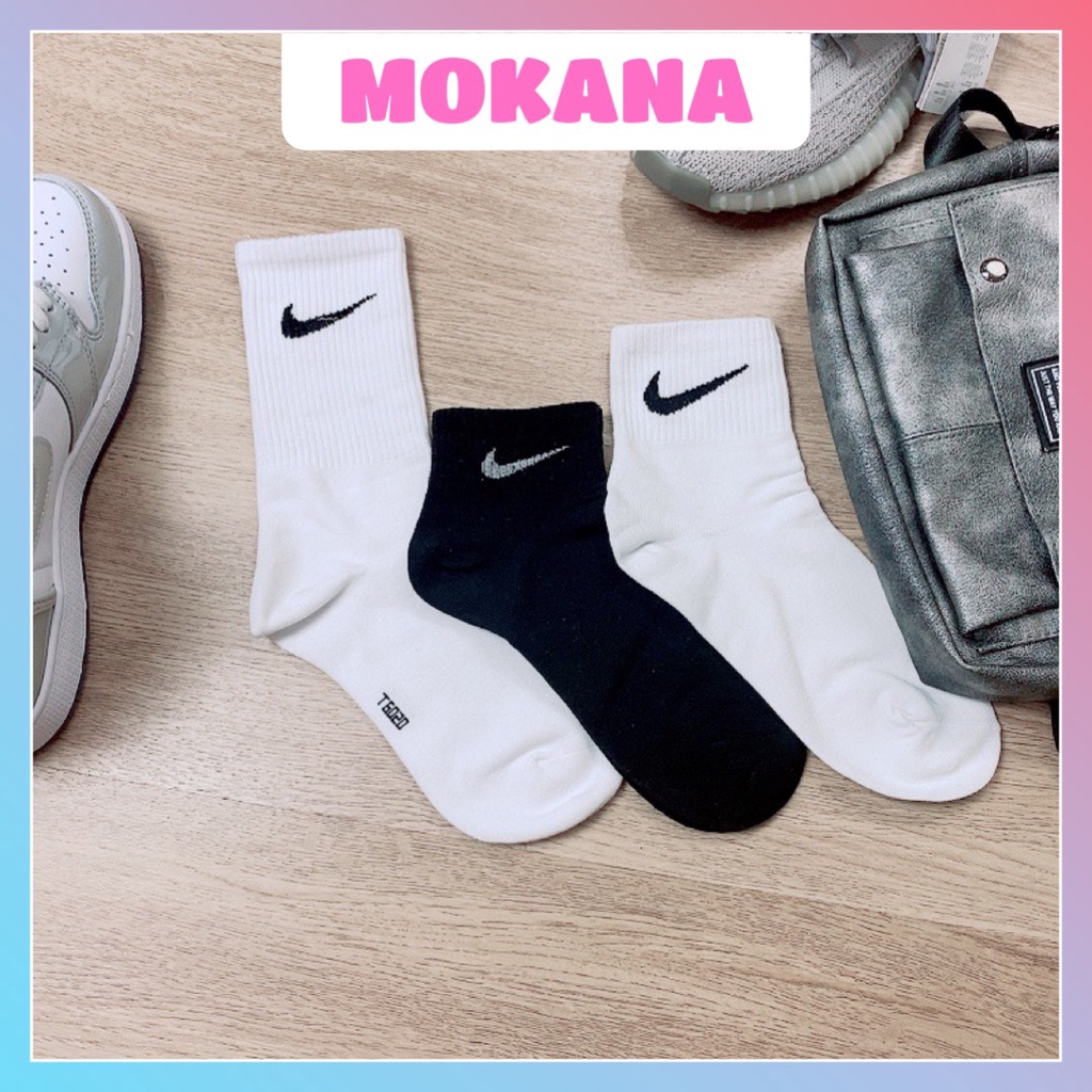 Sét combo 3 đôi tất vớ cổ cao MOKANA chất liệu dày dặn dệt kim cao cấp co dãn tốt CB01