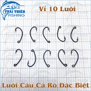 Lưỡi Câu Cá Rô Đặc Biệt Thép Đen Làm Thủ Công – Vỉ 10 Cái Sắc Bén
