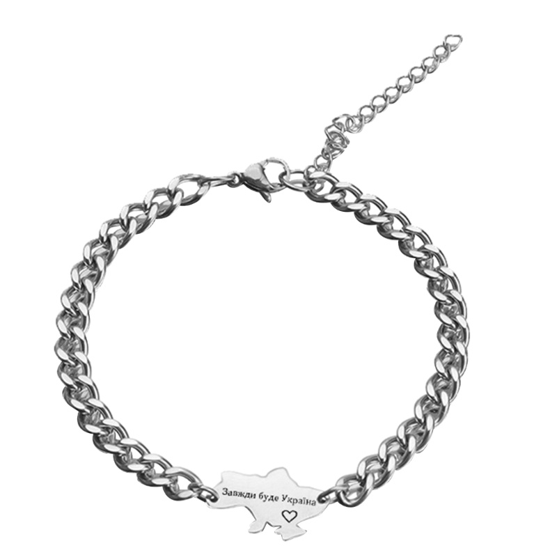 Flgo Ukraine Vòng Đeo Tay Mặt Bản Đồ Hình Học Kết Hợp Trang Sức