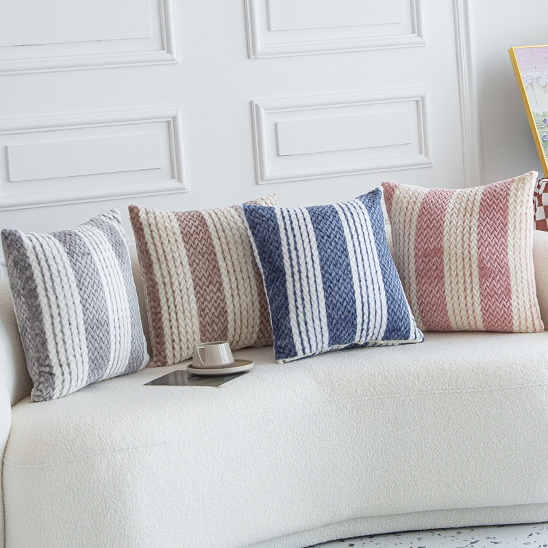 GỐI TỰA LƯNG SOFA TRANG TRÍ VẢI LEN CHẠY ZIC ZAC NỔI CAO CẤP SBK188