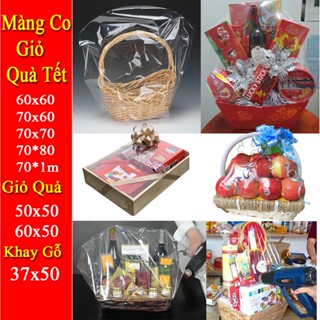 (Hàng Loại 1) 20 Túi Màng Co Bọc Giỏ Quà ,Giỏ Hoa Quả ,Màng Co Khay Gỗ,Khay Hoa Quả Hàng Loại 1 ,Trong,Sáng,Bóng Đủ Size