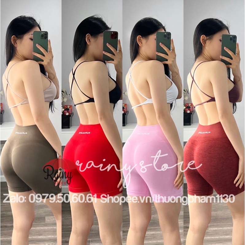 Quần đùi biker Alpha thun dệt cao cấp, sẵn chun mông Rainy Store