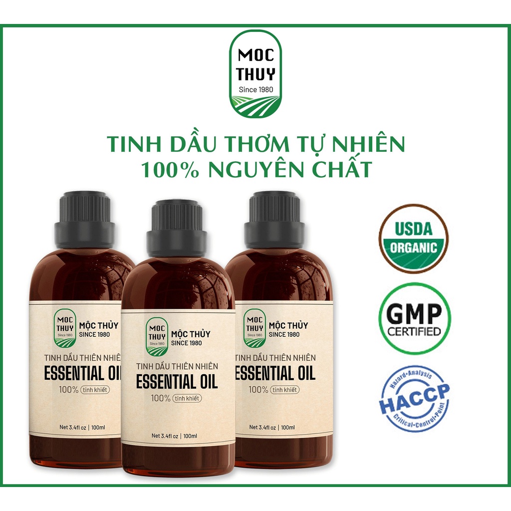 [Chai Lớn 100ML] TỰ CHỌN MÙI Tinh dầu nguyên chất hữu cơ MỘC THỦY khử mùi làm thơm phòng thư giãn- Đạt chuẩn chất lượng