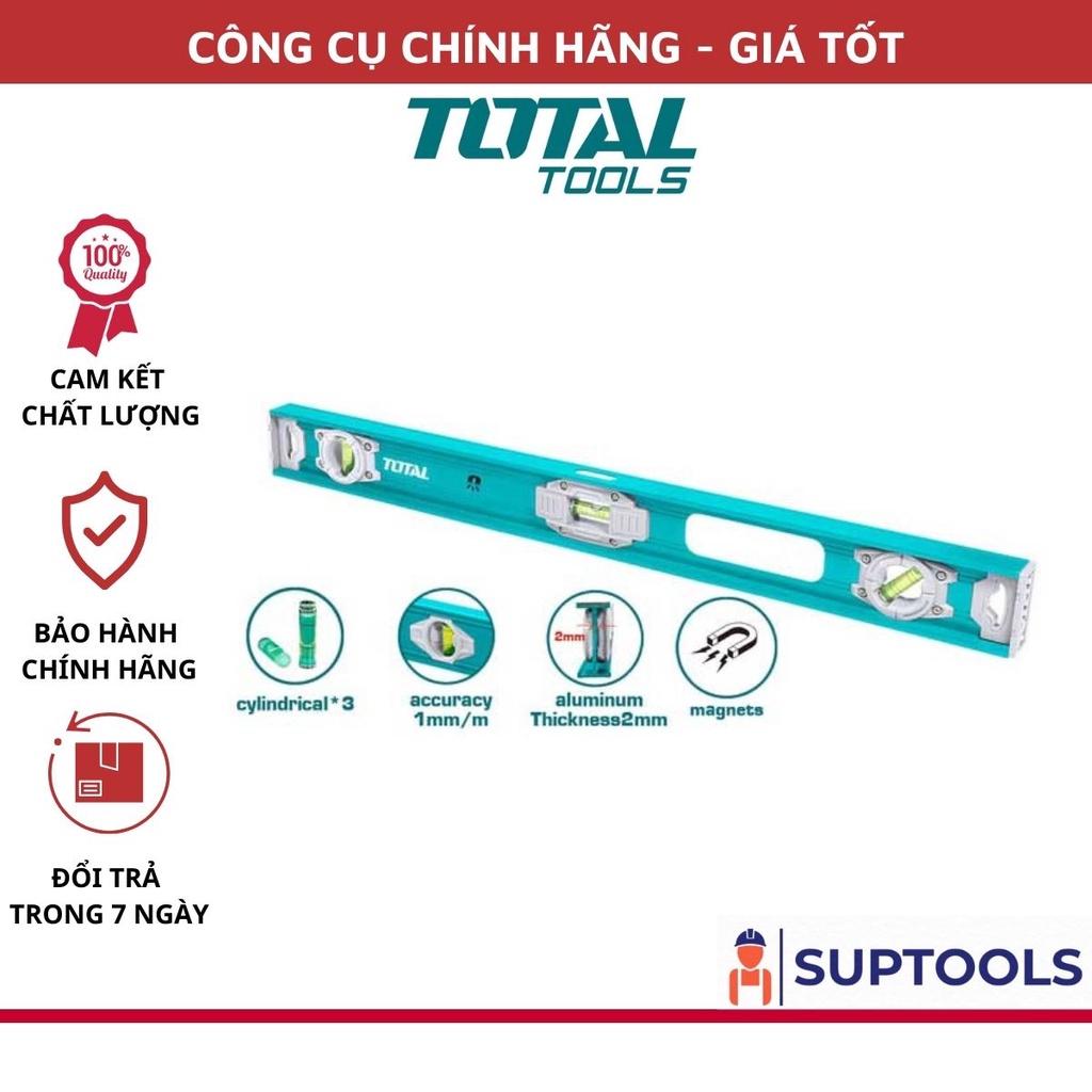 ĐỒ NGHỀ TOTAL Thước thủy (kèm theo nam châm hút) TMT26026 - TMT28026 - TMT210026 [Chính Hãng 100%]