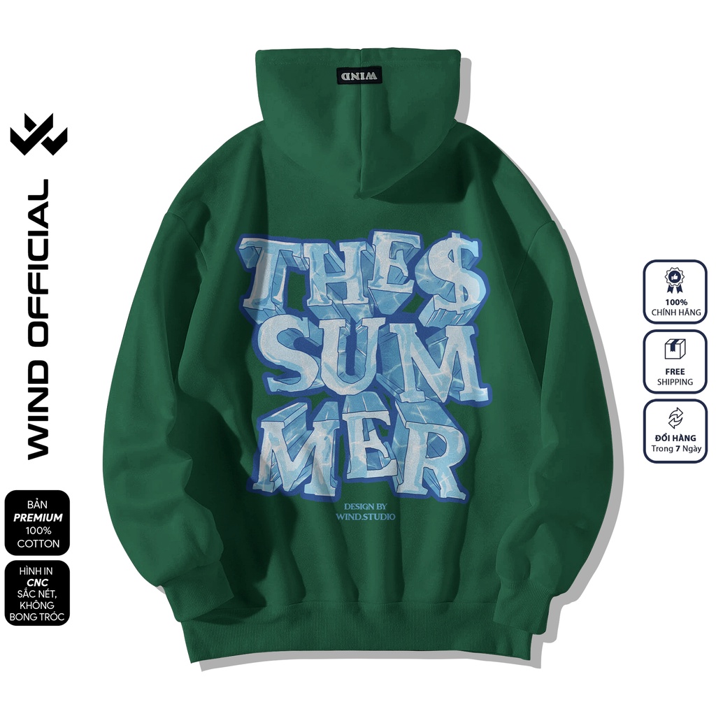 Áo hoodie unisex form rộng WIND bản Premium nỉ ngoại ICE nam nữ oversize ulzzang