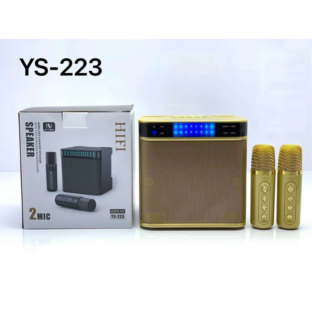 👉 Loa Karaoke Bluetooth SU-YOSD YS 223 Kèm 2 Micro Không Dây Siêu Hay Có đèn LED nháy theo nhạc + Bảo Hành 12 Tháng