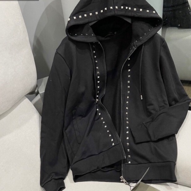 Áo Khoác Đinh Đính Đá Cao Câp - Áo Khoác Nỉ Fom Dáng Unisex Phối Đồ Cực Đẹp