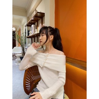 Áo len trễ vai xẻ 701