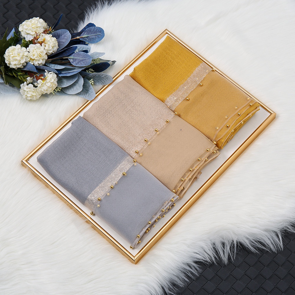 Zl Khăn Choàng Cổ Lụa Mulberry Dài Đính Ngọc Trai Nhân Tạo Cá Tính Thời Trang Mùa Xuân Dành Cho