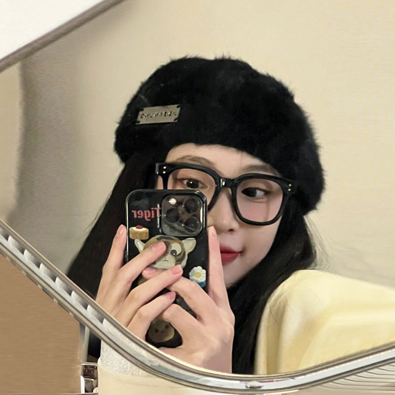 Mũ Beret Lông Thỏ Phong Cách Retro Thời Trang Thu Đông Cho Nữ
