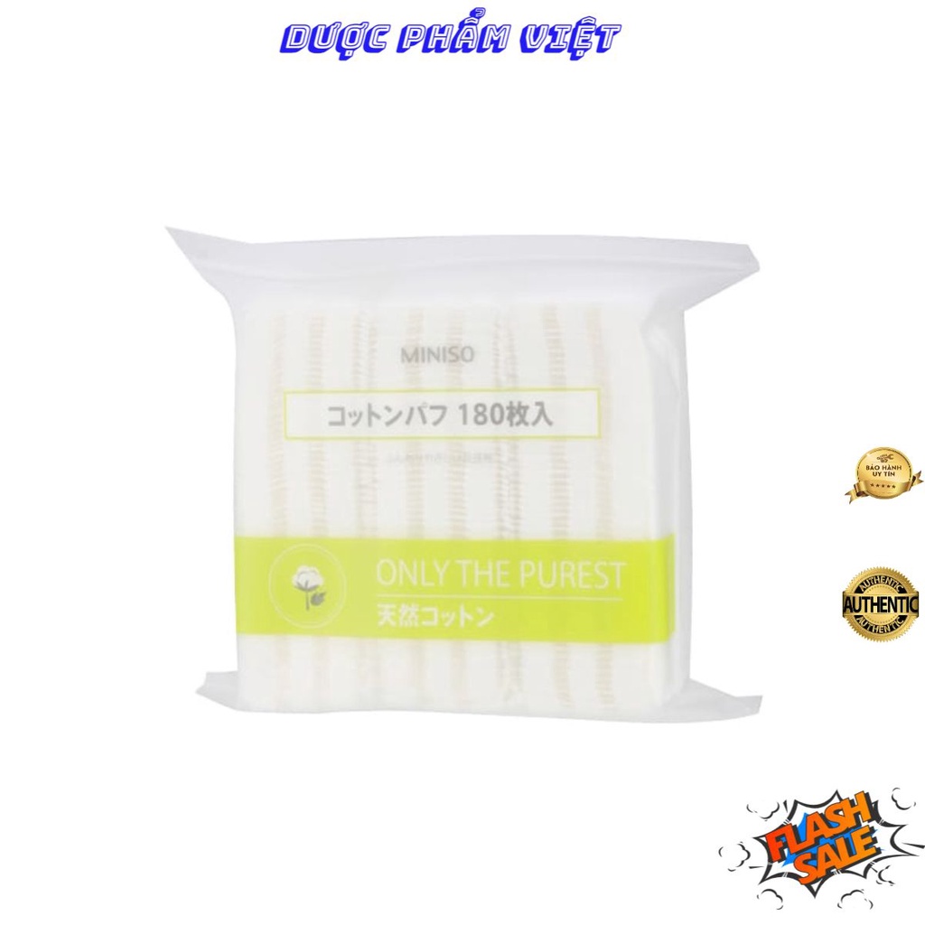 Bông Tẩy Trang Miniso Nhật Bản 180 Miếng