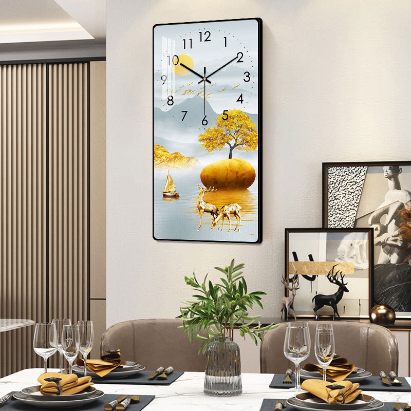 Tranh Đồng Hồ Tráng Gương 5D Hươu Tài Lộc - Simple House , Treo Tường, Decor Phòng Khách, Trang Trí Nhà Cửa, Tặng Quà