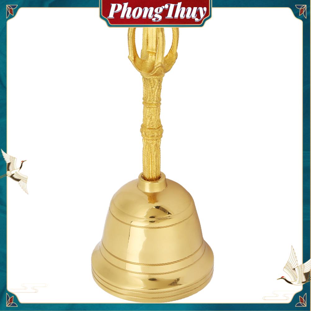 Chuông lắc - Chuông Cầm Tay bằng đồng cho Phật giáo đạo giáo phong thủy 4.5 Inch