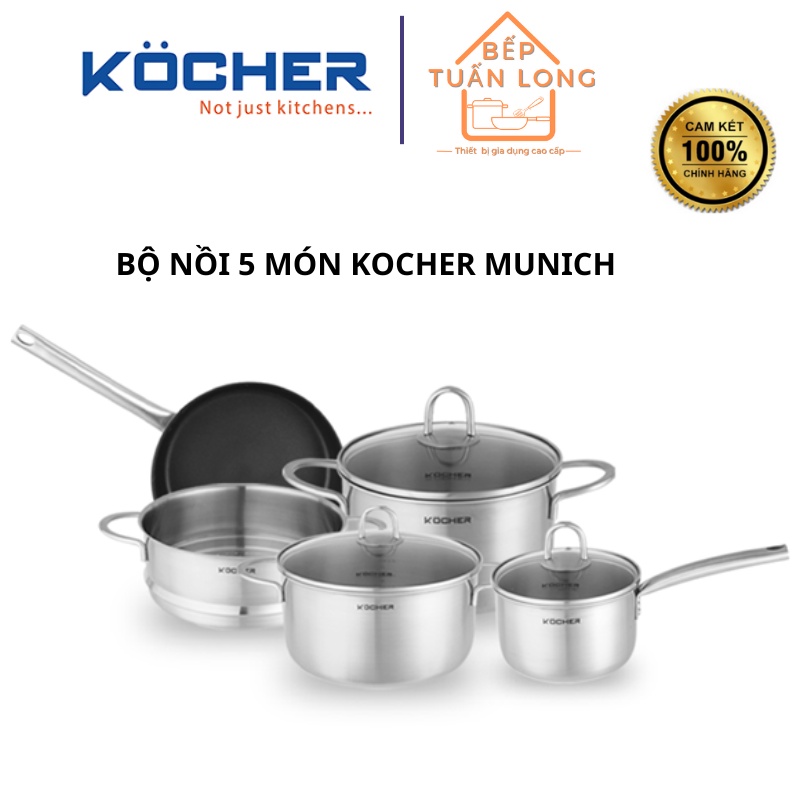 Bộ Nồi Chảo 6 Lớp Đáy Cao Cấp Kocher Munich