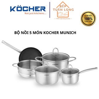 Bộ nồi chảo 6 lớp đáy cao cấp kocher munich