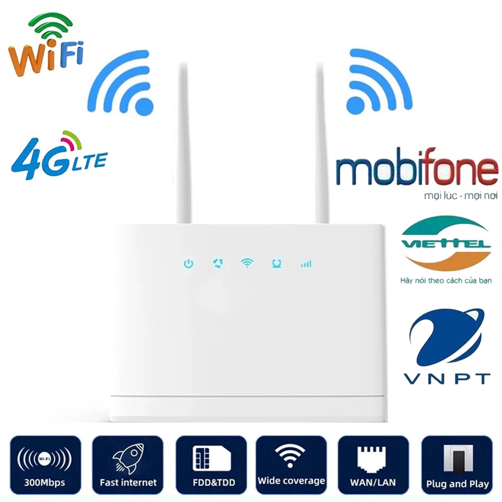 ✅Bộ Phát Wifi  4g/5g LTE 4G CPE tốc độ 300Mbps 3 Cổng Lan , Kết Nối 32 Thiết Bị, Lắp thẻ SIM để sử dụng WIFI | BigBuy360 - bigbuy360.vn