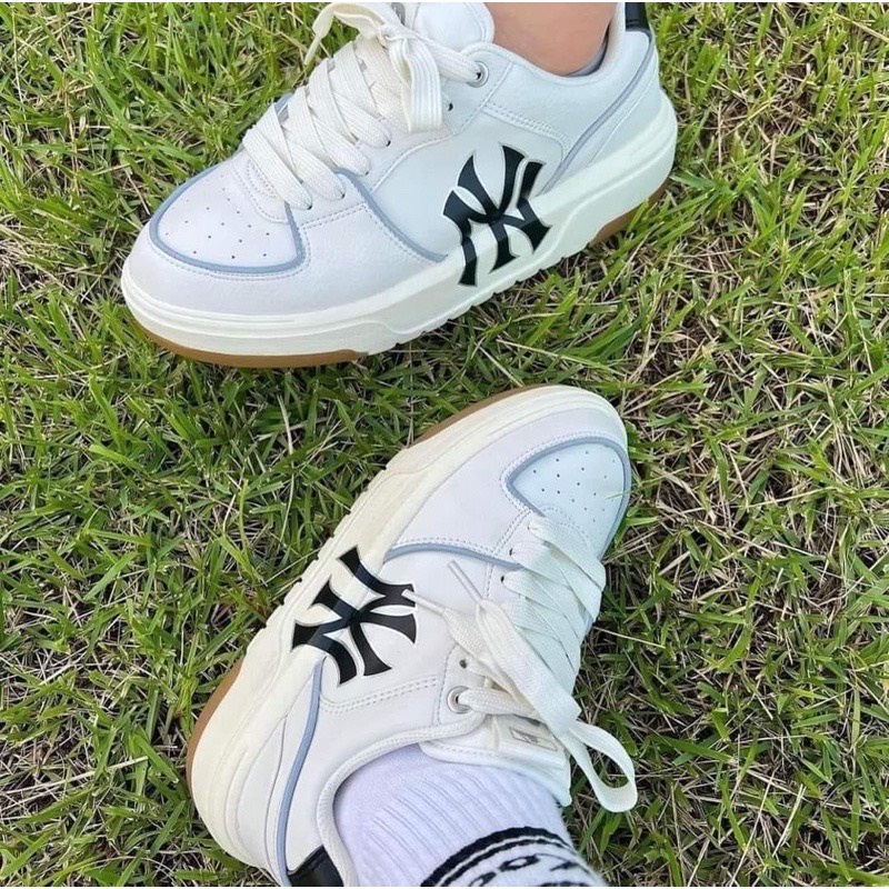 HoPi | Giày Sneaker MLB Chunky Liner, Màu nâu Tăng Chiều Cao 5cm, MLB NY, Full Box Bill