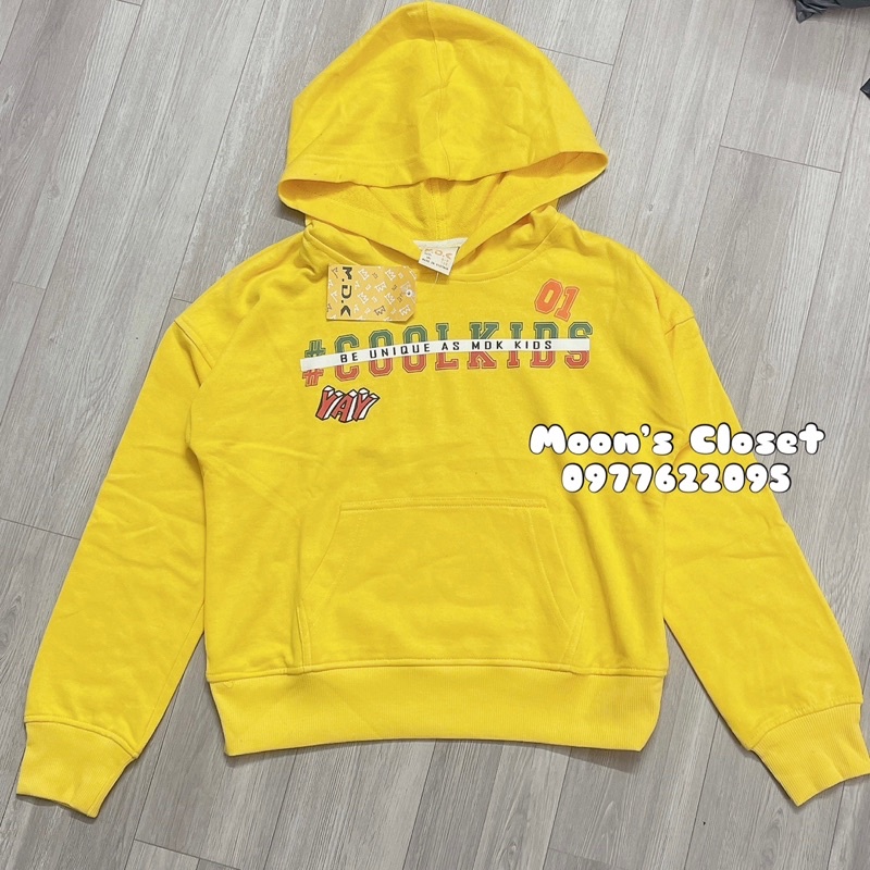 MDK- Áo hoodie vàng size 8/9y (30-35kg)