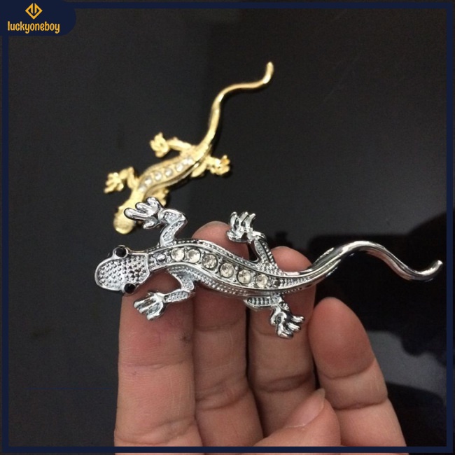 Sticker Kim Loại Hình Gekko Japonicus 3D Dán Trang Trí Xe Hơi