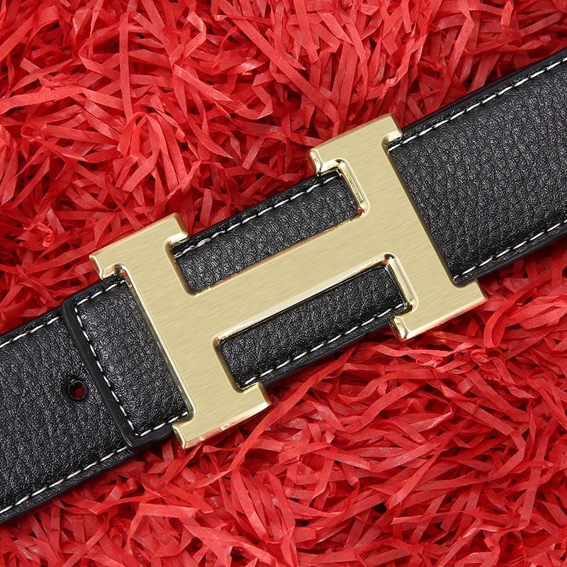 Dây Nịt Da Thật Cài Khóa Chữ H Phong Cách Hàn Quốc Thời Trang Cho Nam Giới Trung Niên