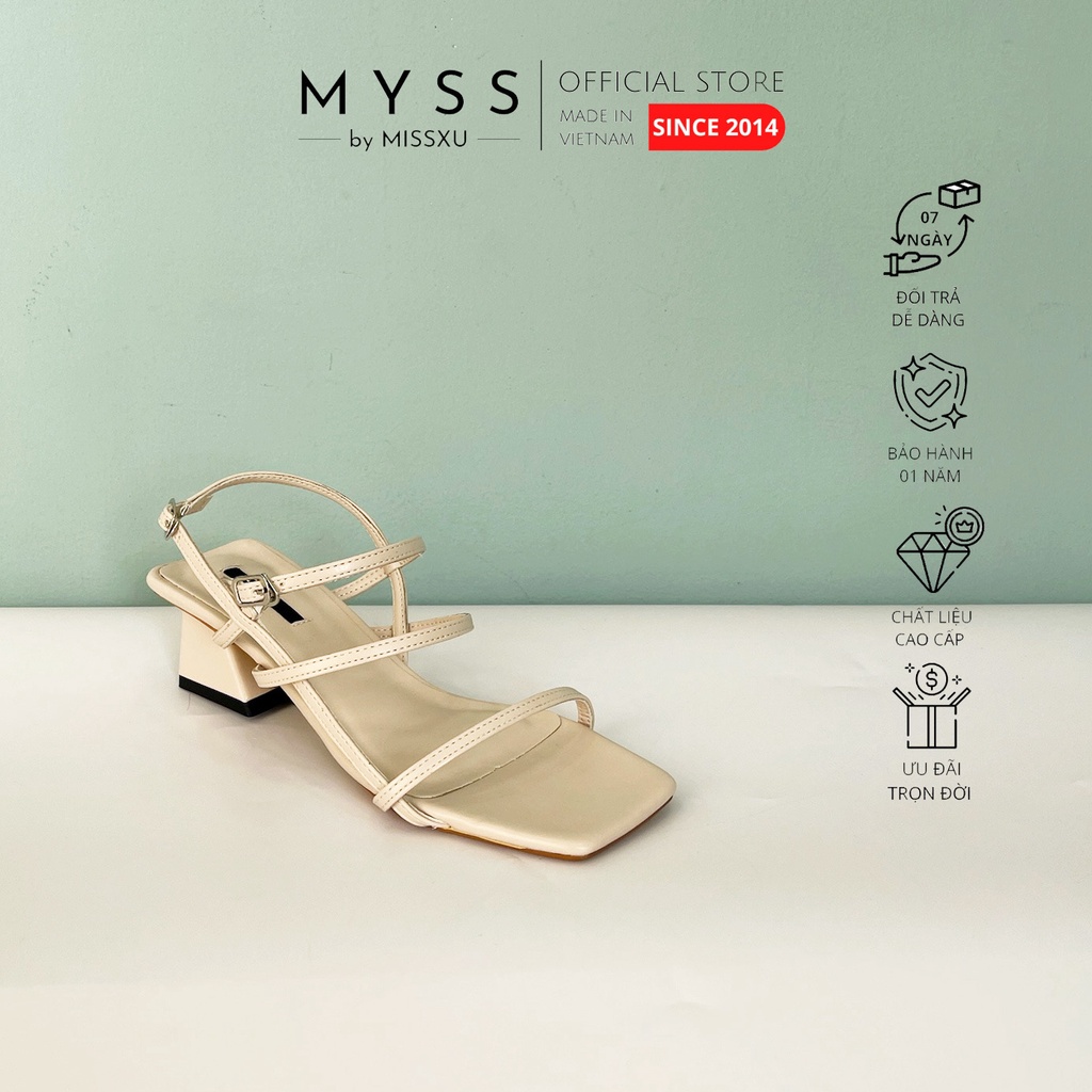 Giày sandal nữ quai ngang phối dọc 5 cm thời trang MYSS-SD158