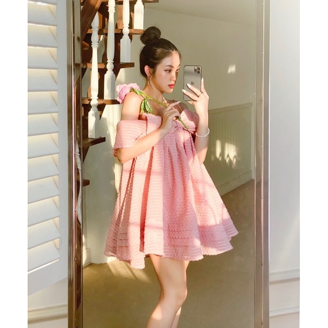 ĐẦM DOLL 2S VOAN HỒNG DẬP LY TẦNG