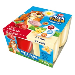 Phô mai tươi Zott Milk Tiger vị Dâu - Vani