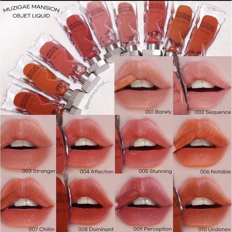 Son Kem Lì Muzigae Mansion Object Liquid Thuần Chay 6ml Water Hữu Cơ Chính Hãng