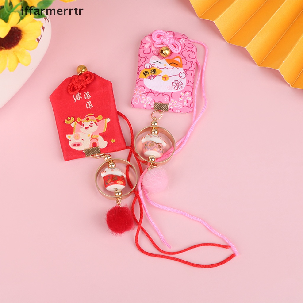 Dây Treo Kính Chiếu Hậu Xe Hơi Hình Mèo May Mắn Hoạt Hình Trang Trí Bùa Hộ Mệnh