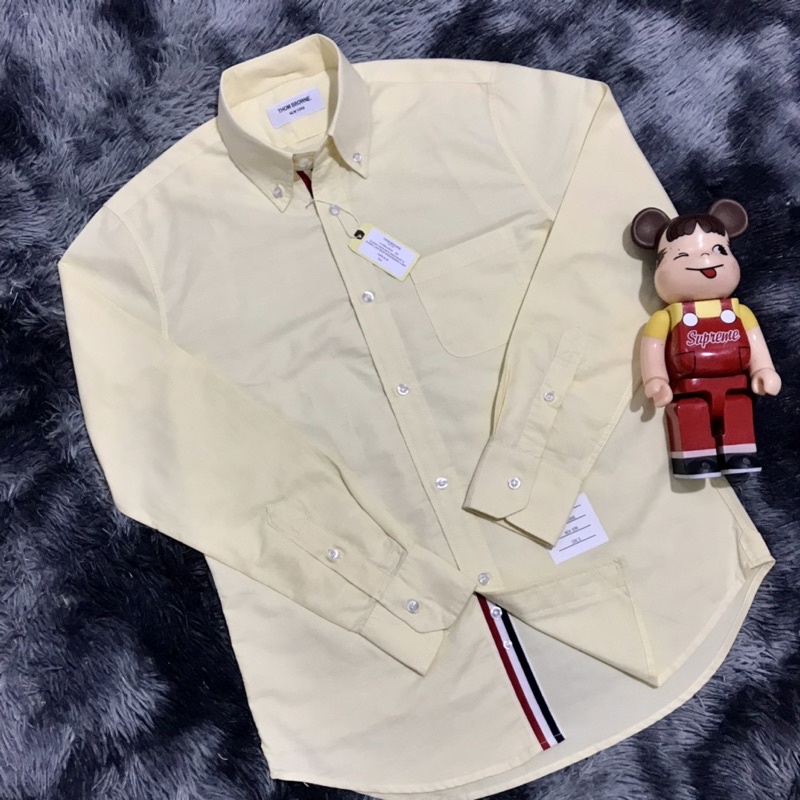 Áo sơ mi Thom browne màu vàng chanh cao cấp viền trong