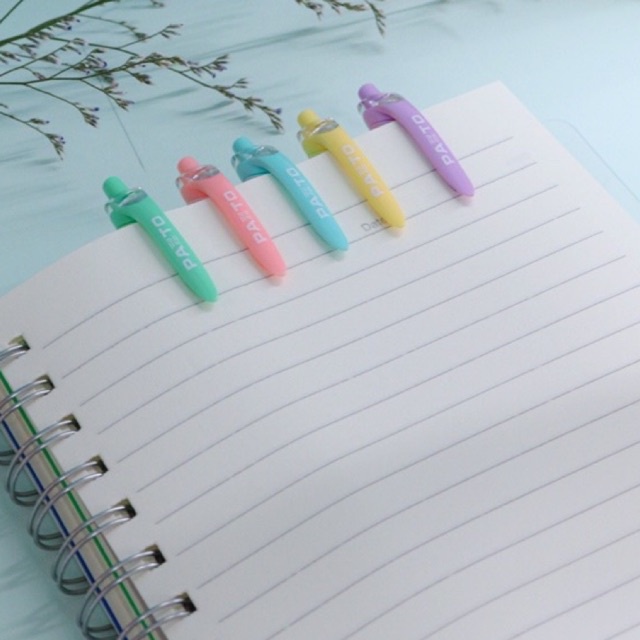 SET 5 cây bút gel mực xanh 0.6mm Pazto vỏ nhiều màu pastel xinh xắn Thiên Long Fo-GelB039