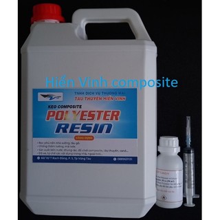 Keo composite (nhựa polyester) - 3 kg + 30 cc xúc tác + 1 xi lanh pha keo
