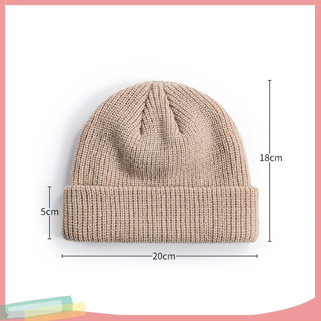 Mũ beanie dày màu trơn giữ ấm cho nam và nữ
