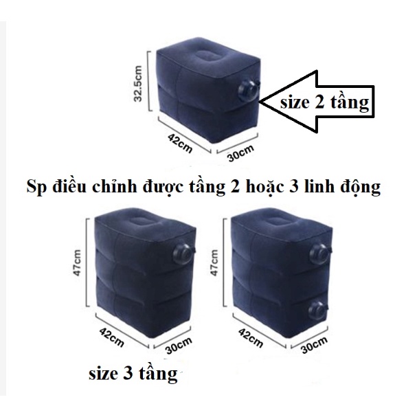 Gối hơi kê chân 3 tầng