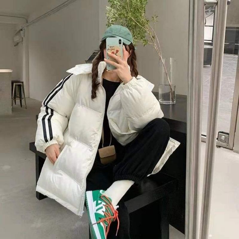 Áo phao nữ dáng ngắn, áo phao nữ uzzlang, phao 3 lớp, thể thao,2 màu đen.be,sai.m.l (40-60kg)so hot