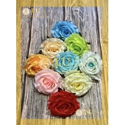 Hoa hồng lụa cao cấp 10cm, trang trí oản giỏ hoa quà | LU
