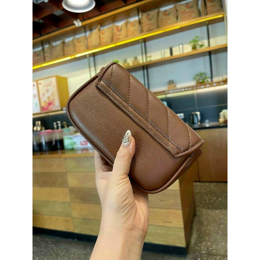 Túi đeo chéo da mềm khóa tròn kim loại JanSi dây đeo quả chuông size 18