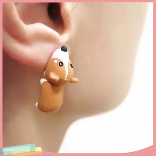 1 Đôi Khuyên Tai Hình Thú 3D Dễ Thương