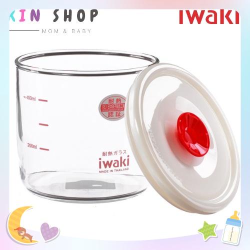 Hộp thủy tinh chịu nhiệt nắp hít hơi Iwaki 400ml -Thương Hiệu Nhật Bản