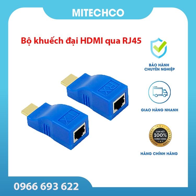 Bộ khuếch đại HDMI qua RJ45 ( cáp mạng ) kéo dài 30m ( HDMI to lan )